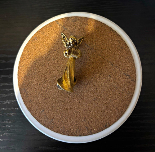 Gold tone cat pin metal - cat,