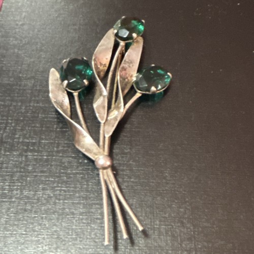 Sterling silver leaf floral - silver,